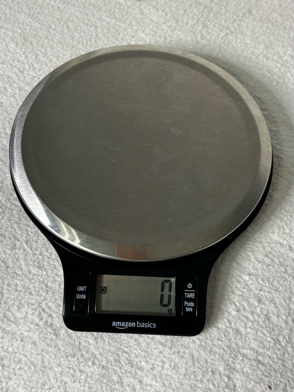 Black Digital Kitchen Scale with Stainless Steel Platform